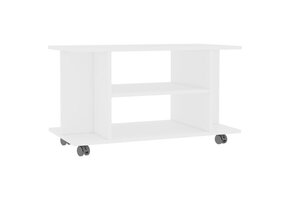 vidaXL TV-meubel met wieltjes - Wit - 30% Korting
