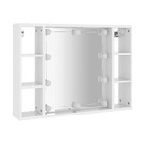 vidaXL Spiegelkast LED Hoogglans Wit 76x15x55 cm - 60% Korting!