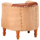 VidaXL Kuipstoel - Echt Leer & Mangohout - 35% Korting