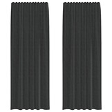 vidaXL Gordijnen Voile 2 stuks Zwart - Nu 35% Korting!