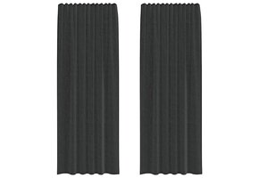 vidaXL Gordijnen Voile 2 stuks Zwart - Nu 35% Korting!