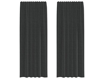 vidaXL Gordijnen Voile 2 stuks Zwart - Nu 35% Korting!