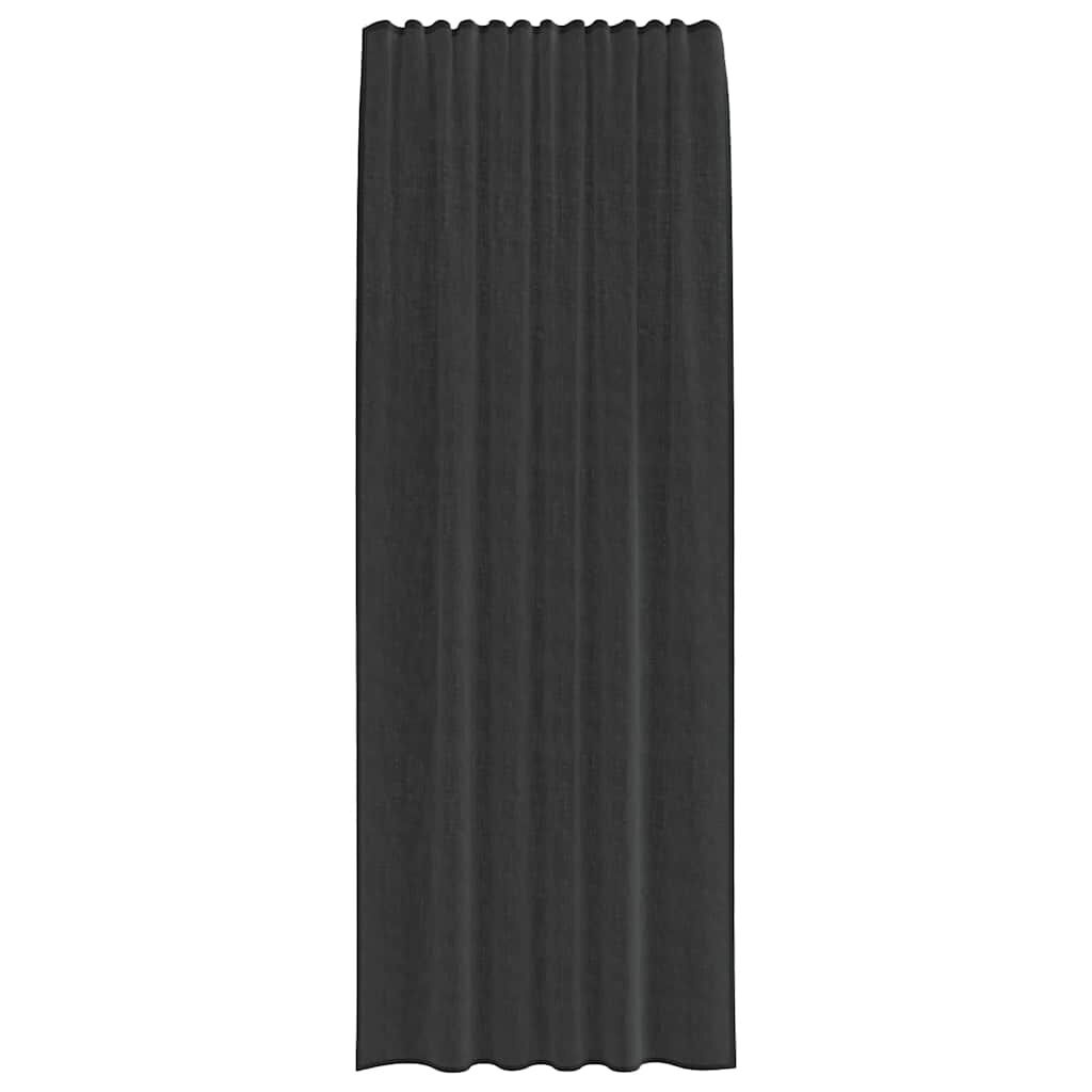 vidaXL Gordijnen Voile 2 stuks Zwart - Nu 35% Korting!
