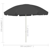 vidaXL Strandparasol 300 cm Antraciet - 42% Korting!