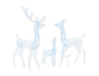 vidaXL Kerstversiering Rendierfamilie 300 LED's Koudwit Acryl - 35% Korting