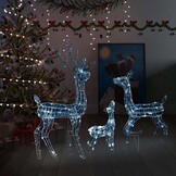 vidaXL Kerstversiering Rendierfamilie 300 LED's Koudwit Acryl - 35% Korting