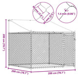 vidaXL Hondenhok met dak - 2x2x2m Gegalvaniseerd Staal | -35%