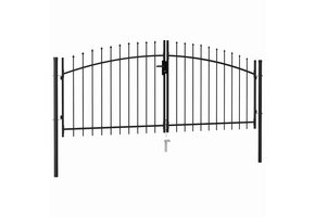 vidaXL Dubbele Poort Staal Zwart (55% korting)