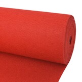 vidaXL Tapijt Effen Rood 1x24m - 35% Korting