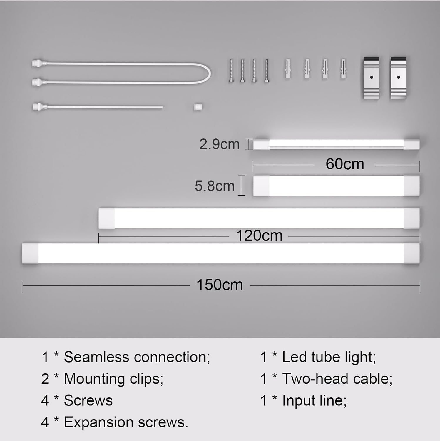 LED Vochtige Ruimte Verlichting 150 cm, 45W, Koel Wit (5000K), 4950 Lumen, IP65 Waterdicht