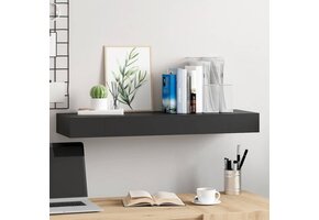 vidaXL Wandschap met lade zwevend 80x25x8 cm zwart