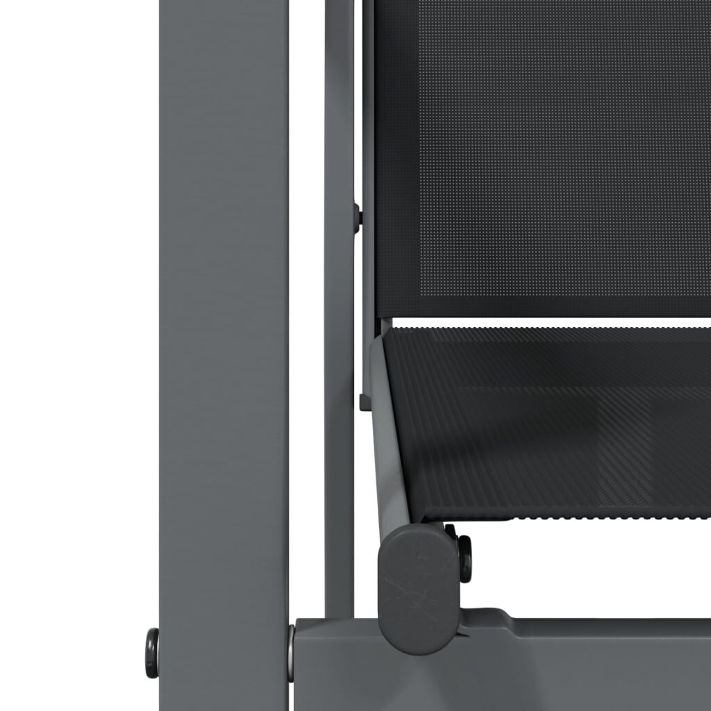 vidaXL Tuinstoelen 2 st 55x61,5x90 cm textileen en staal zwart