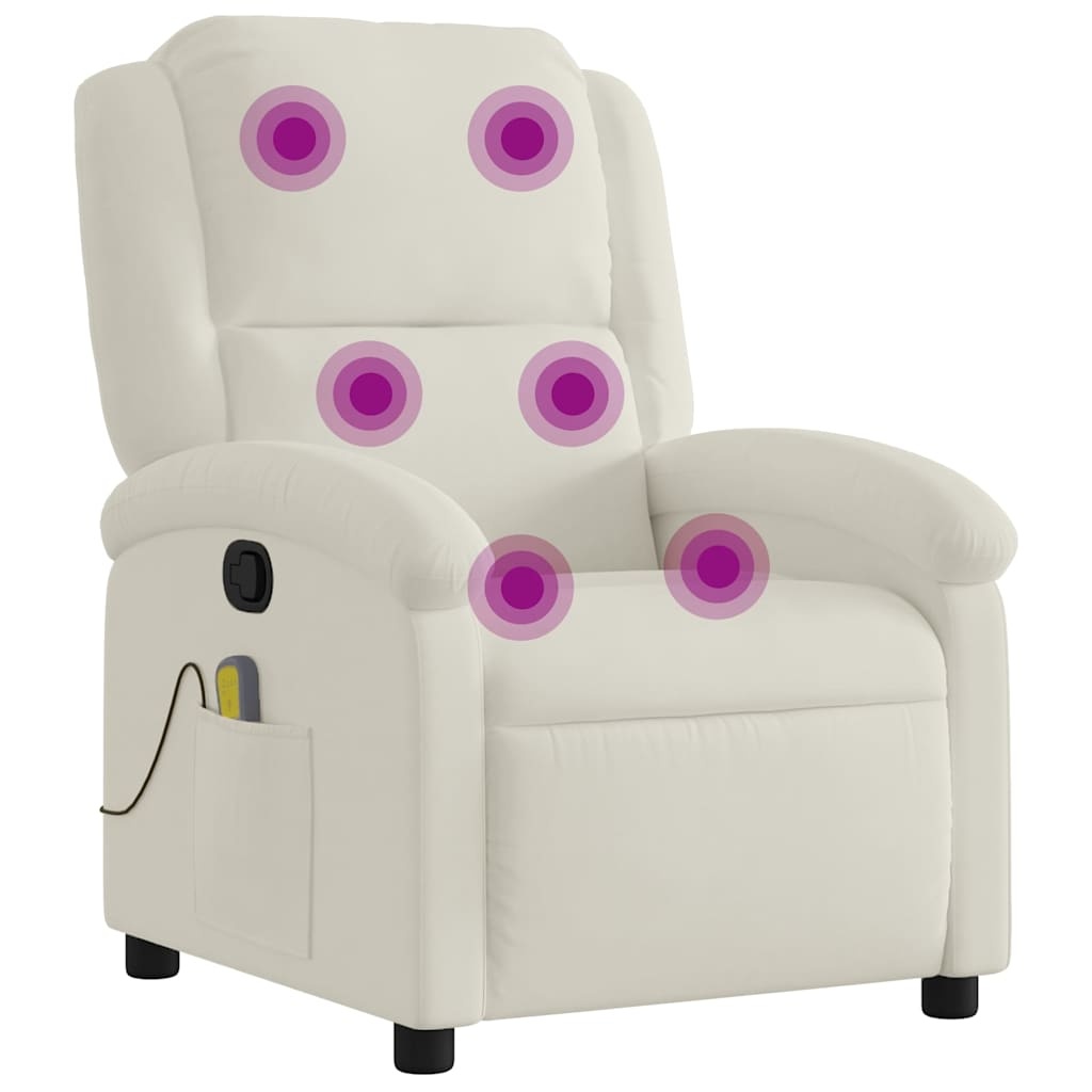 vidaXL Massagestoel Fluweel Crème | 35% Korting