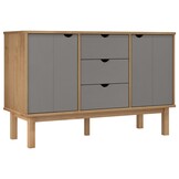 vidaXL Dressoir OTTA - Massief Grenenhout (Bruin/Grijs) - 55% Korting!