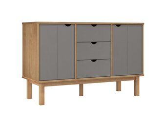 vidaXL Dressoir OTTA - Massief Grenenhout (Bruin/Grijs) - 55% Korting!