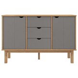 vidaXL Dressoir OTTA - Massief Grenenhout (Bruin/Grijs) - 55% Korting!