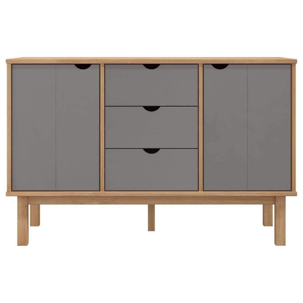 vidaXL Dressoir OTTA - Massief Grenenhout (Bruin/Grijs) - 55% Korting!