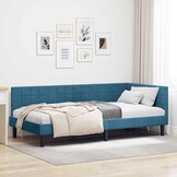 vidaXL Hoekbed Blauw 100x200 cm Fluweel | -55% Korting!
