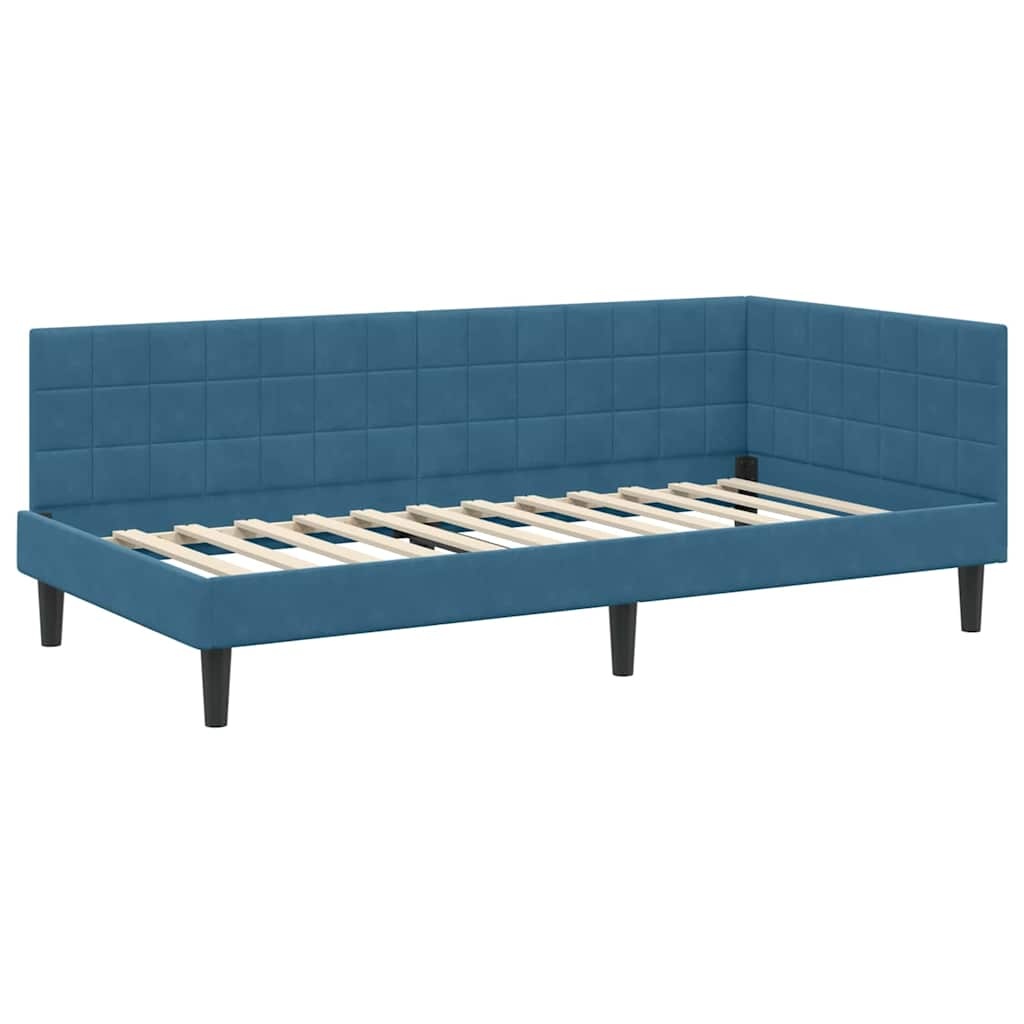 vidaXL Hoekbed Blauw 100x200 cm Fluweel | -55% Korting!