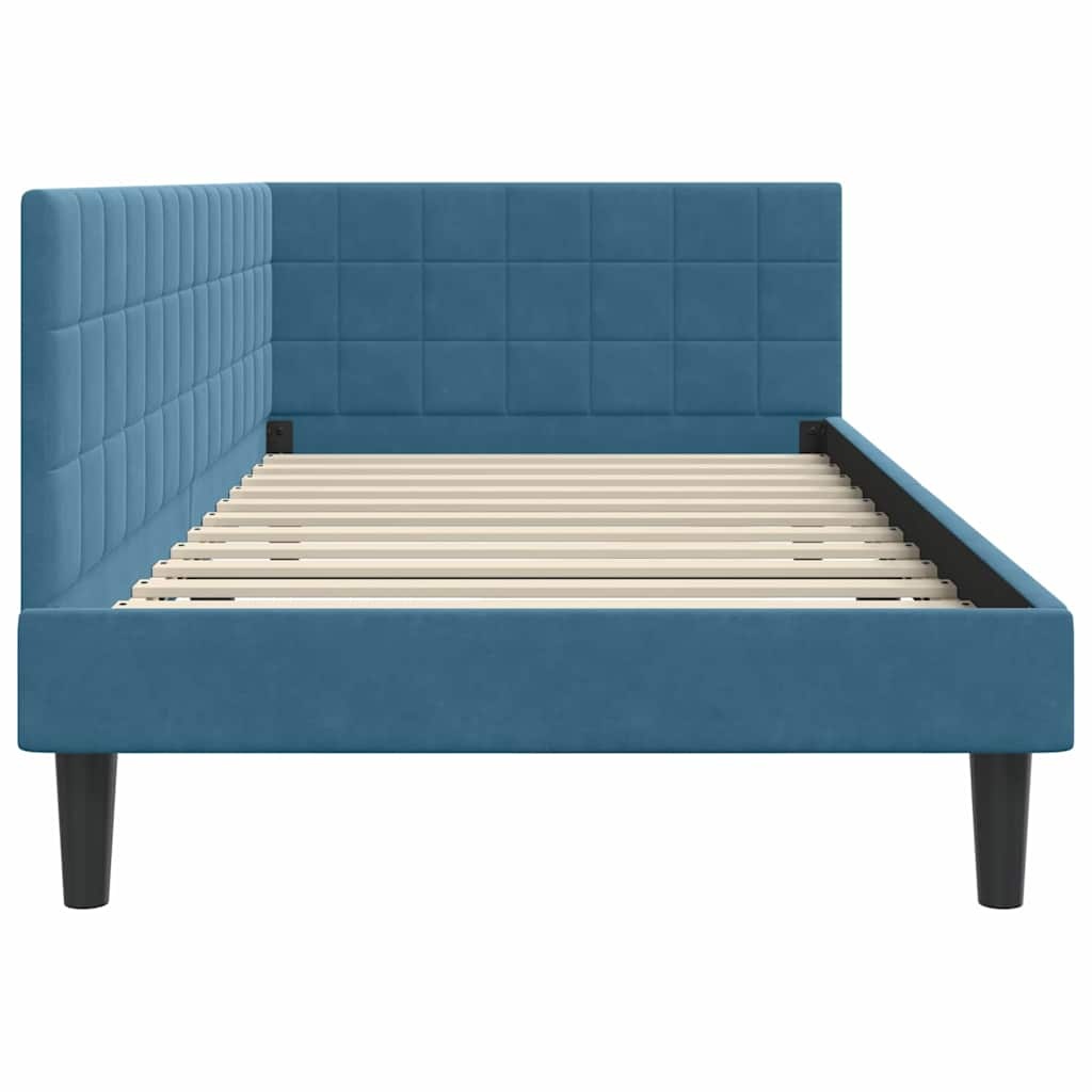 vidaXL Hoekbed Blauw 100x200 cm Fluweel | -55% Korting!