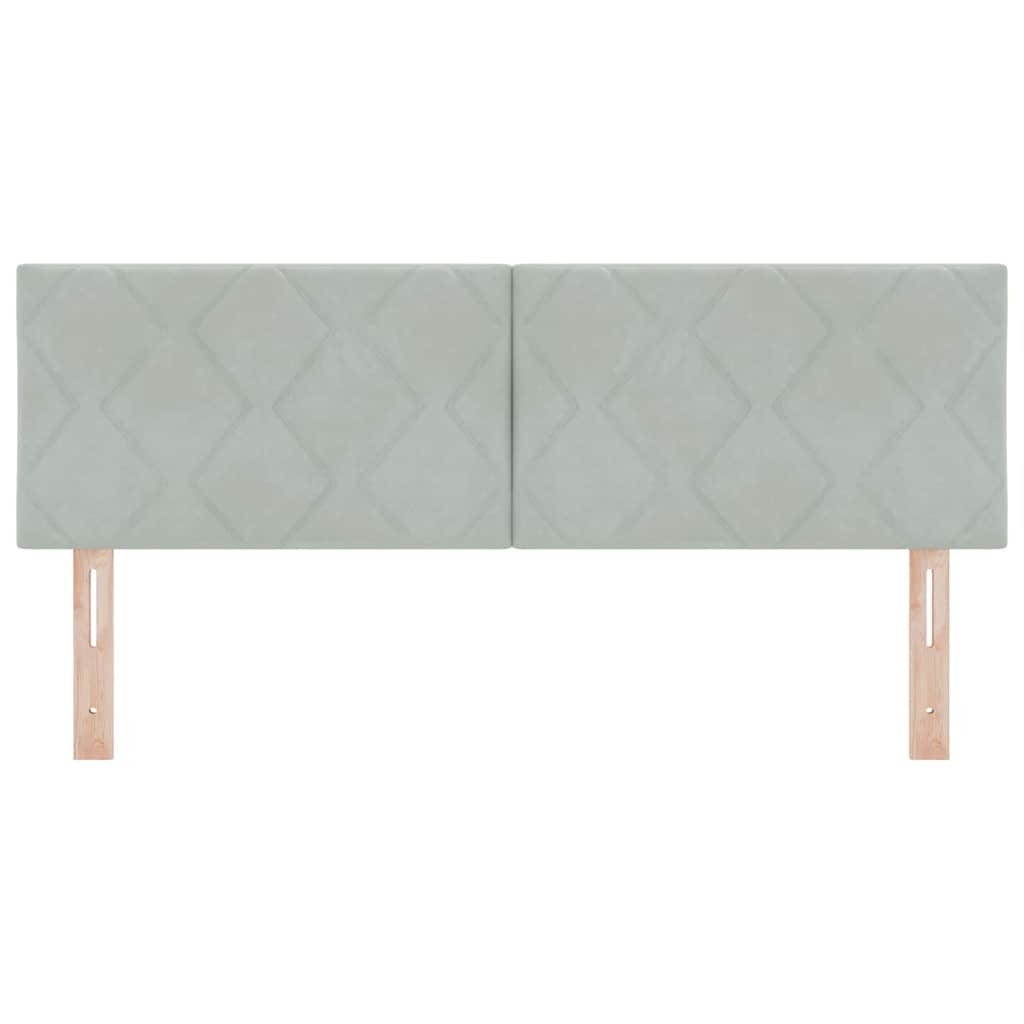 vidaXL Hoofdbord Fluweel Lichtgrijs 144cm - Nu 30% Korting!