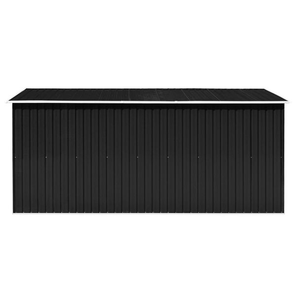vidaXL Tuinschuur 257x392x181 cm Metaal Antraciet - 55% Korting!