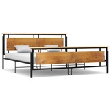 vidaXL Bedframe Metaal Zwart 200x200cm - 55% Korting