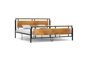 vidaXL Bedframe Metaal Zwart 200x200cm - 55% Korting