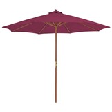 vidaXL Parasol Hout 300cm Bordeauxrood - Nu 59% Korting!