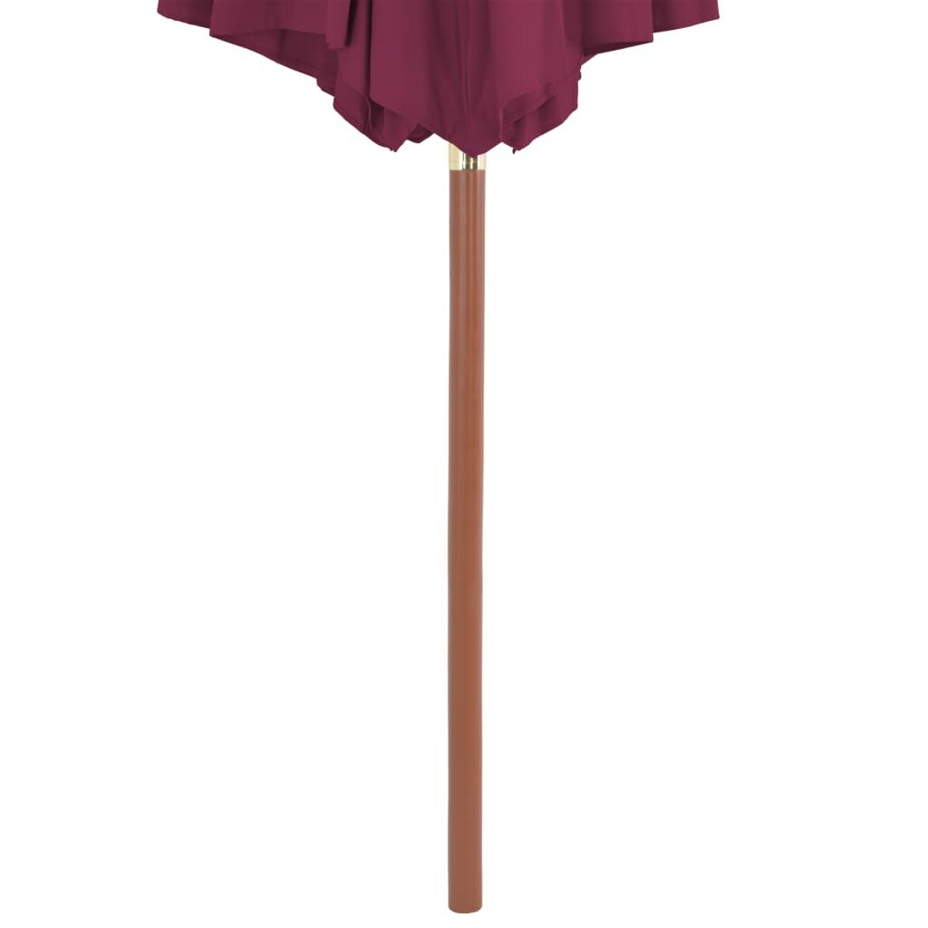 vidaXL Parasol Hout 300cm Bordeauxrood - Nu 59% Korting!