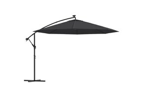 vidaXL Zweefparasol Zwart 350cm met LED - 76% Korting!
