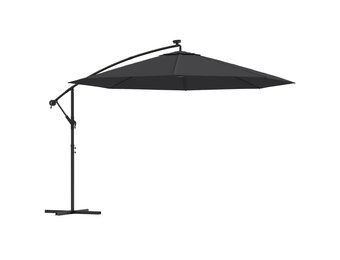 vidaXL Zweefparasol Zwart 350cm met LED - 76% Korting!