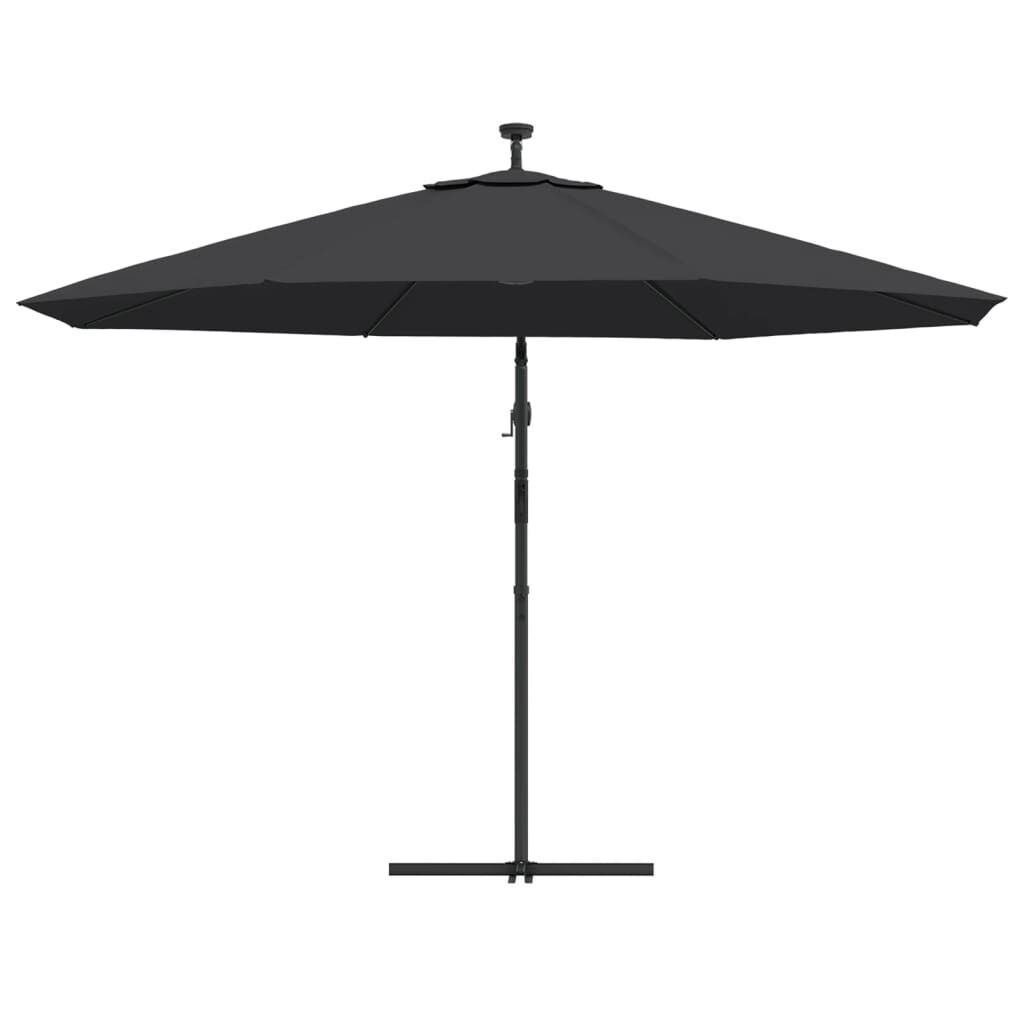vidaXL Zweefparasol Zwart 350cm met LED - 76% Korting!