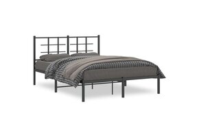 vidaXL Bedframe Metaal Zwart 135x190 cm - 55% Korting