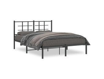 vidaXL Bedframe Metaal Zwart 135x190 cm - 55% Korting