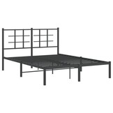 vidaXL Bedframe Metaal Zwart 135x190 cm - 55% Korting