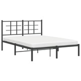 vidaXL Bedframe Metaal Zwart 135x190 cm - 55% Korting