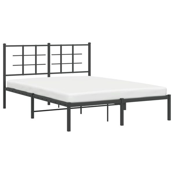 vidaXL Bedframe Metaal Zwart 135x190 cm - 55% Korting