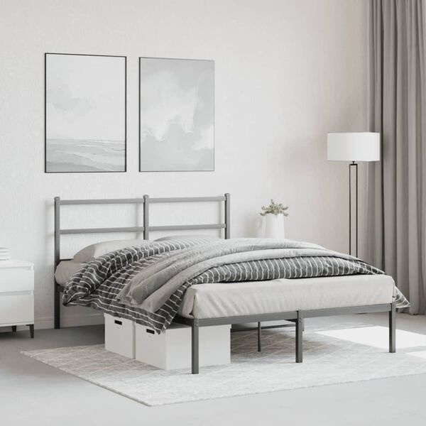 vidaXL Bedframe Metaal Zwart 140x200 cm - Nu 35% Korting!