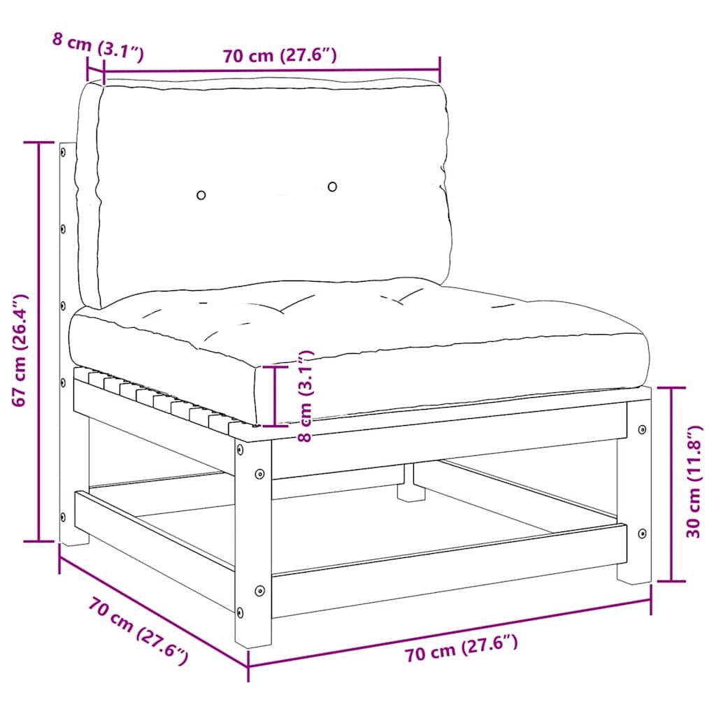 vidaXL Loungeset Grenenhout Grijs - 62% Korting