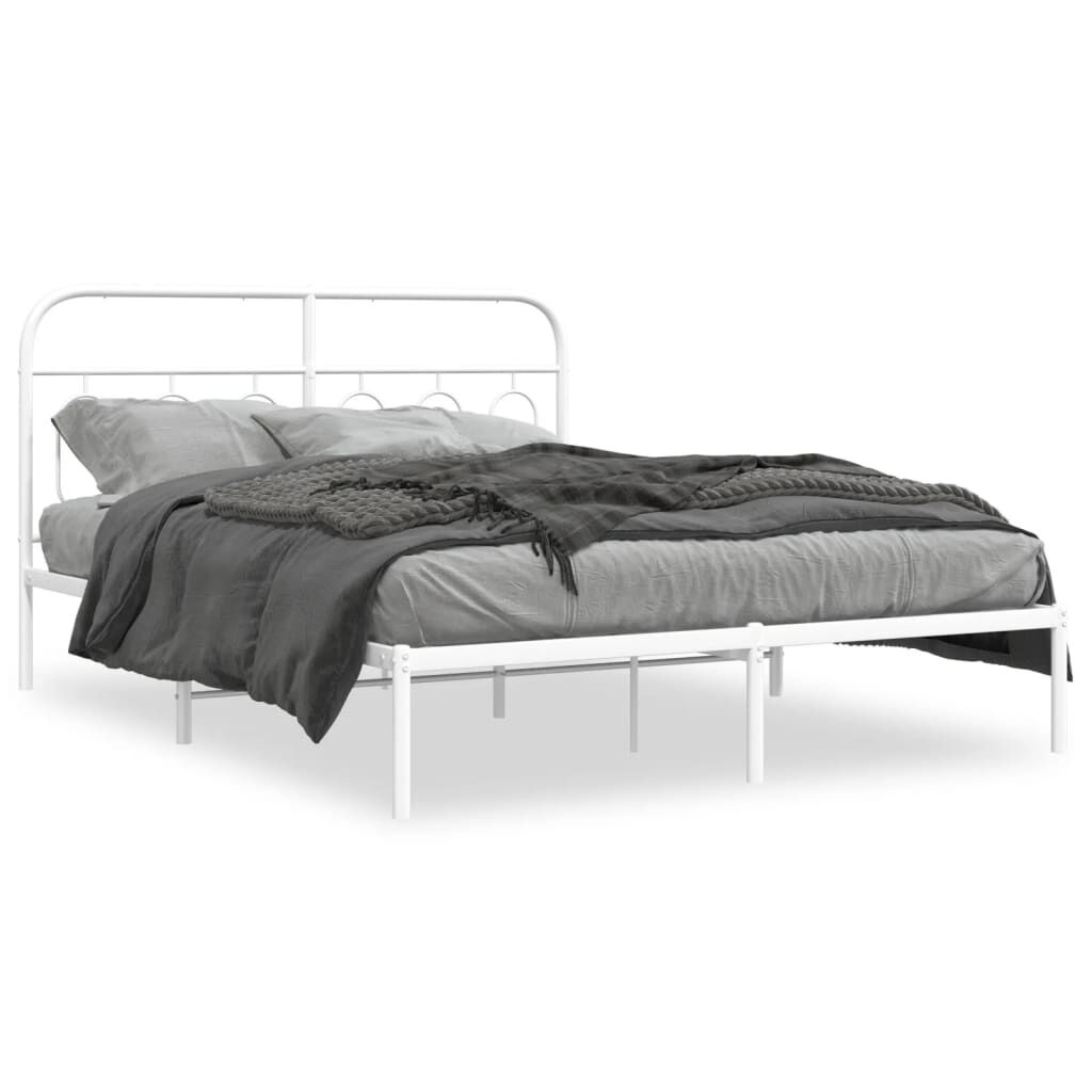 vidaXL Bedframe Metaal Wit 135x190cm | Retourdeal: 41% Korting!