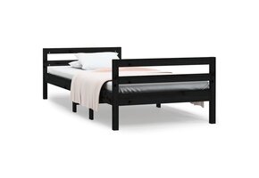 vidaXL Bedframe Grenenhout Zwart 90x200cm - 60% Korting!