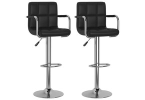 vidaXL Barstoelen (2 st.) - Kunstleer Zwart - 41% Korting!