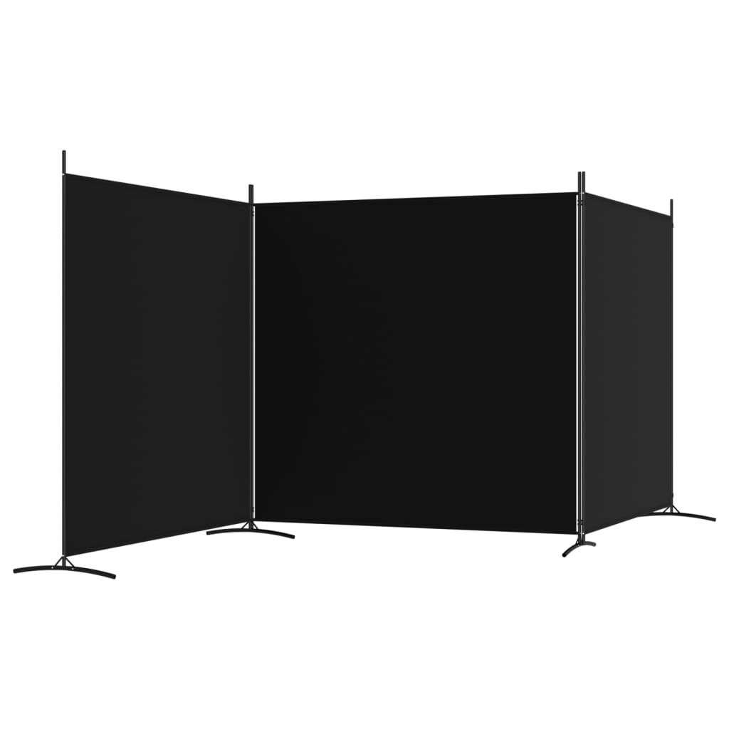 vidaXL Kamerscherm 3 Panelen - 525x180 cm Zwart (35% Korting)