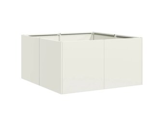 VidaXL Plantenbak Staal Wit - 80x80x40cm | 35% Korting!