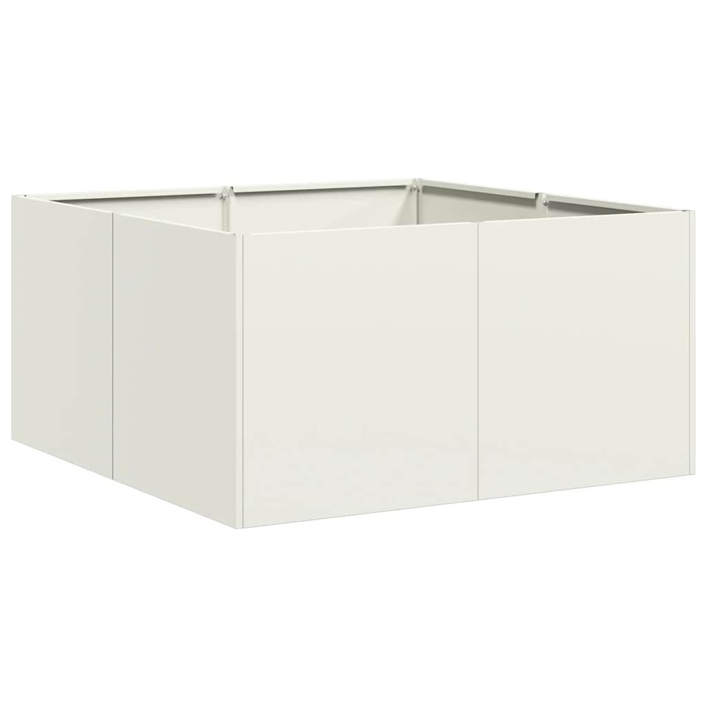 VidaXL Plantenbak Staal Wit - 80x80x40cm | 35% Korting!
