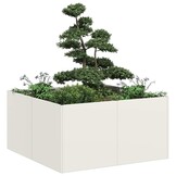 VidaXL Plantenbak Staal Wit - 80x80x40cm | 35% Korting!