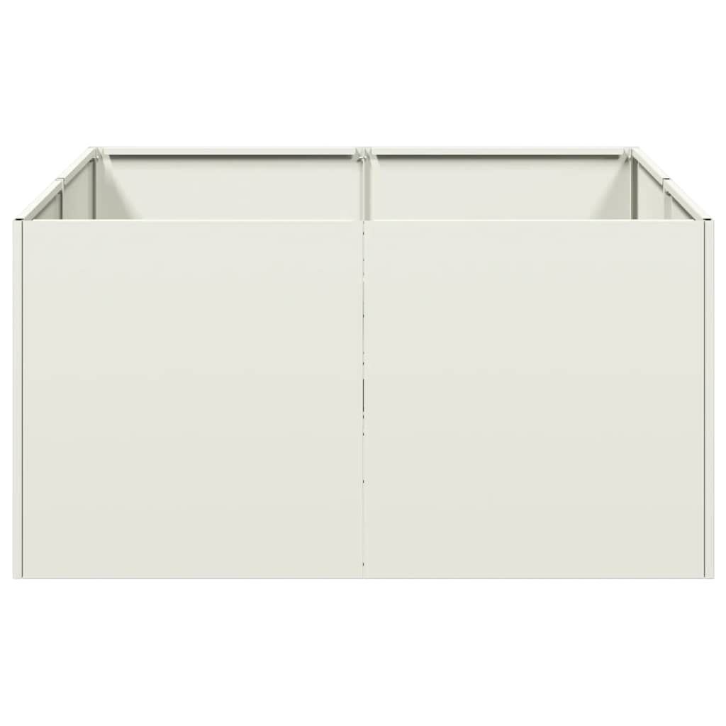 VidaXL Plantenbak Staal Wit - 80x80x40cm | 35% Korting!