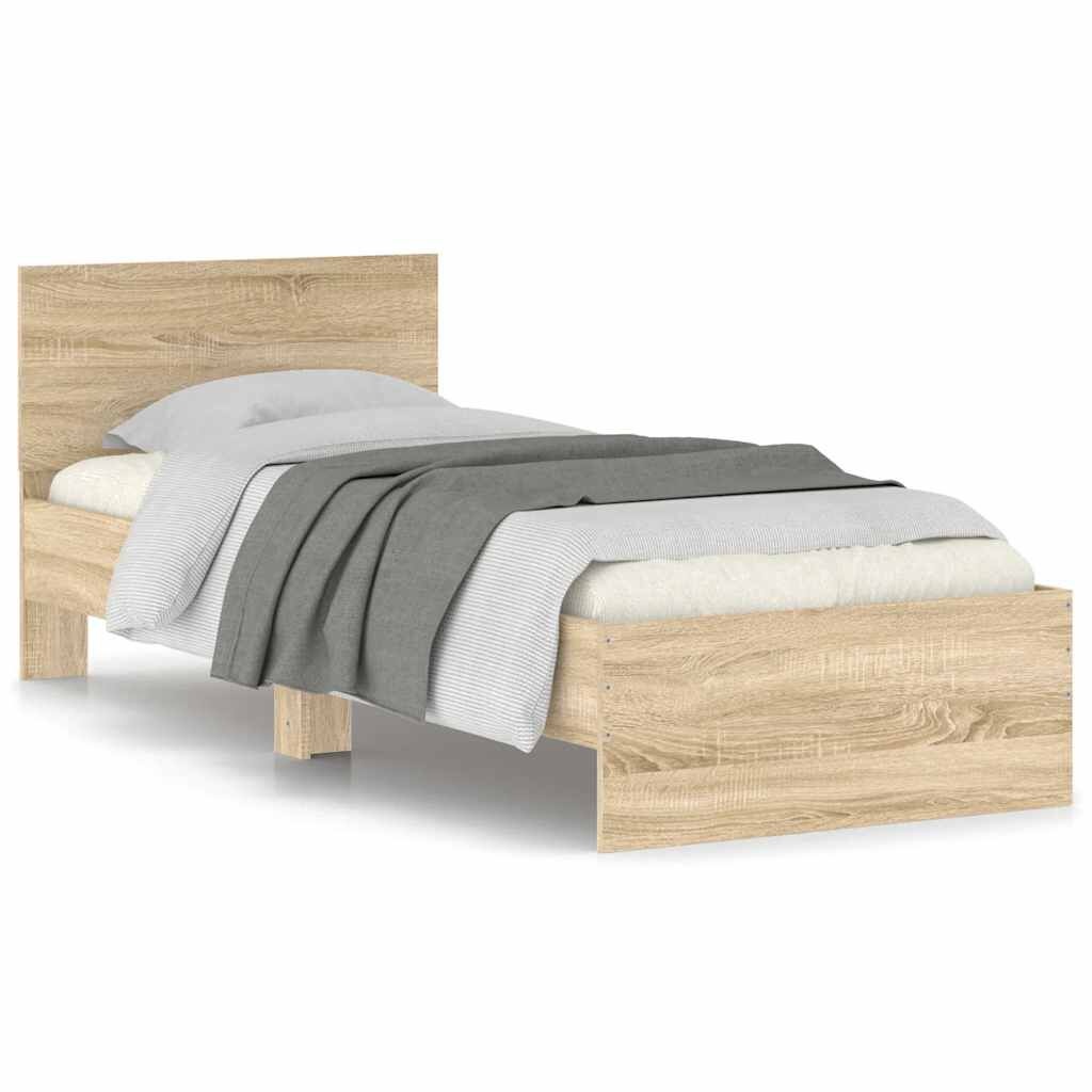 vidaXL Bedframe Sonoma Eiken 90x200cm - 55% Korting!