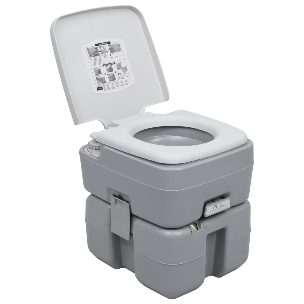 vidaXL Kampeertoilet 20+10L Grijs | 41% Korting | Retourdeal